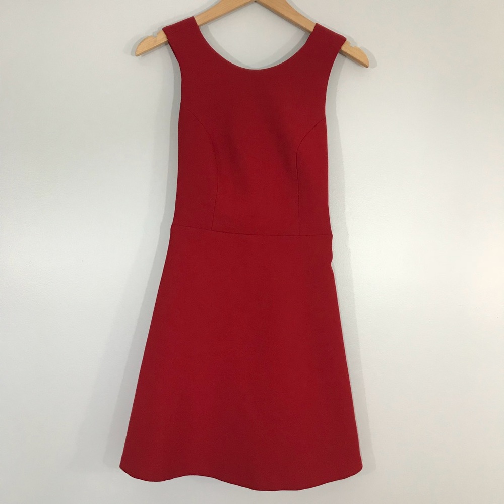 Zara Red Cross Back Dress - Picture 3 of 8